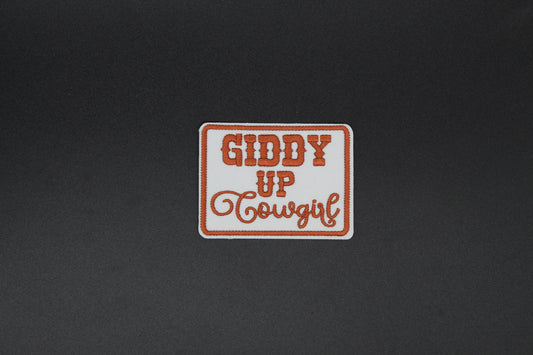 Giddy Up Cowgirl Embroidered Iron-On Patch