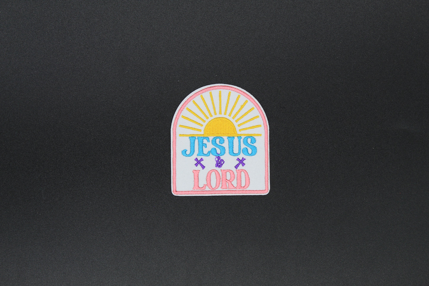 “Jesus Is Lord” Sunrise Christian Embroidered Iron-On Patch