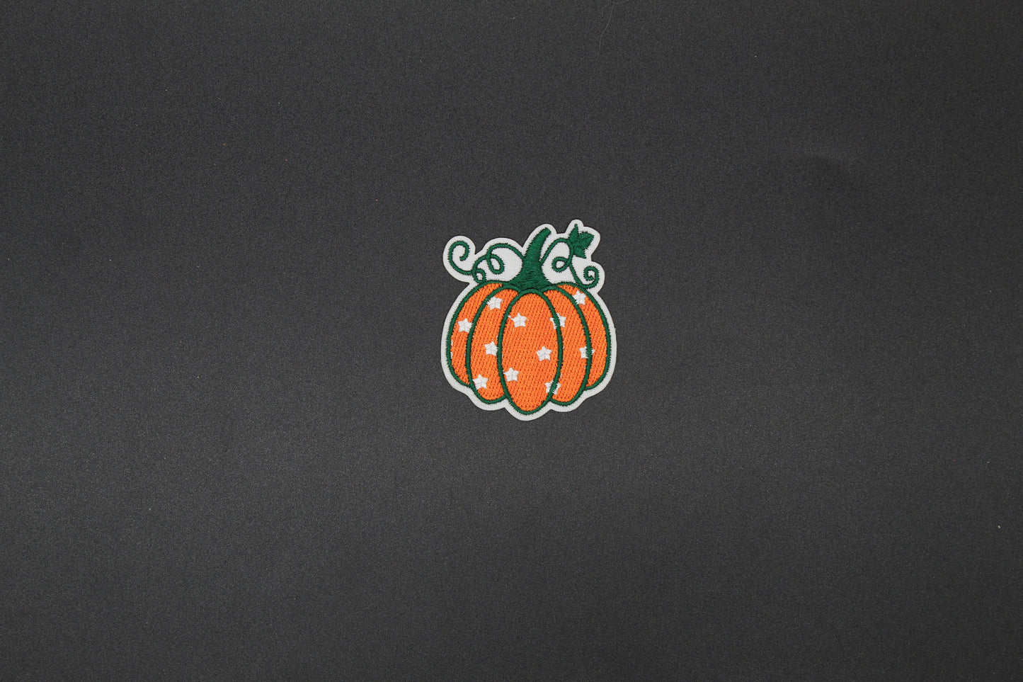 Whimsical Star Pumpkin Embroidered Iron-On Patch – Cute Fall Pumpkin Appliqué
