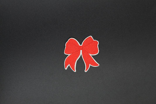 Solid Red Bow Iron-On Patch