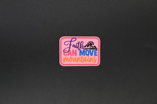 “Faith Can Move Mountains” Inspirational Christian Embroidered Iron-On Patch