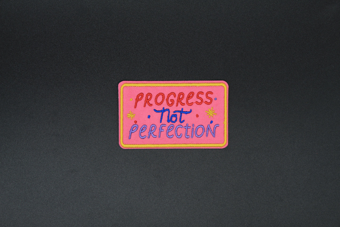 Progress Not Perfection Embroidered Iron-On Patch