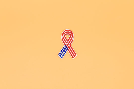 Patriotic Awareness Ribbon Iron-On Patch