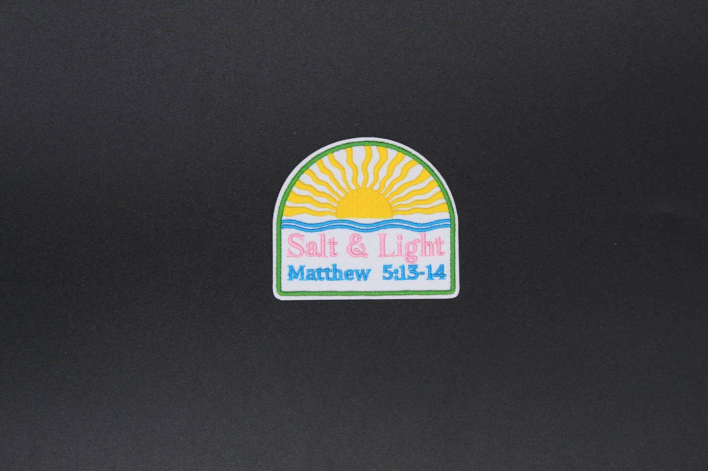 “Salt & Light” Matthew 5:13-14 Christian Embroidered Iron-On Patch