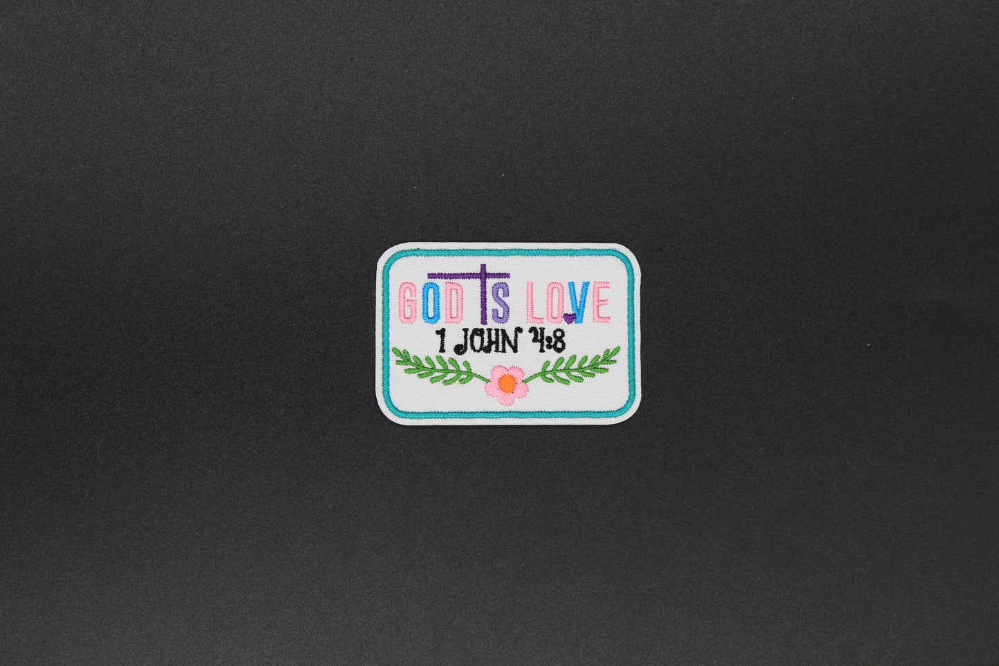 “God Is Love” 1 John 4:8 Christian Embroidered Iron-On Patch