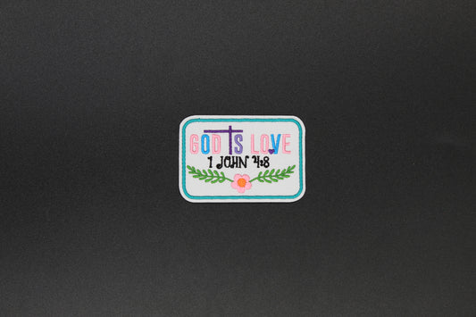 “God Is Love” 1 John 4:8 Christian Embroidered Iron-On Patch