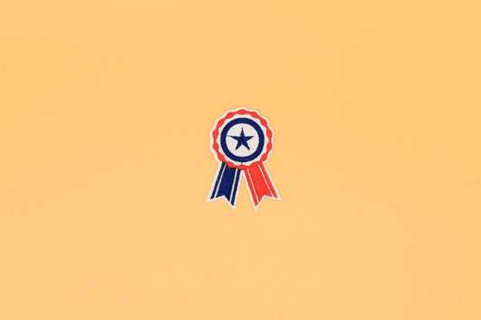Classic Patriotic Rosette Ribbon Iron-On Patch