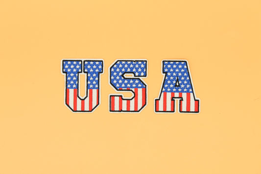USA Patriotic Letter Patch Set