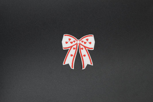 Red Heart Vine Bow Iron-On Patch