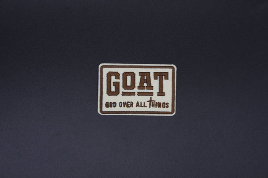 GOAT God Over All Things Embroidered Iron-On Patch