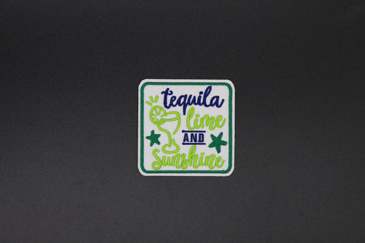 Tequila Lime and Sunshine Embroidered Iron-On Patch