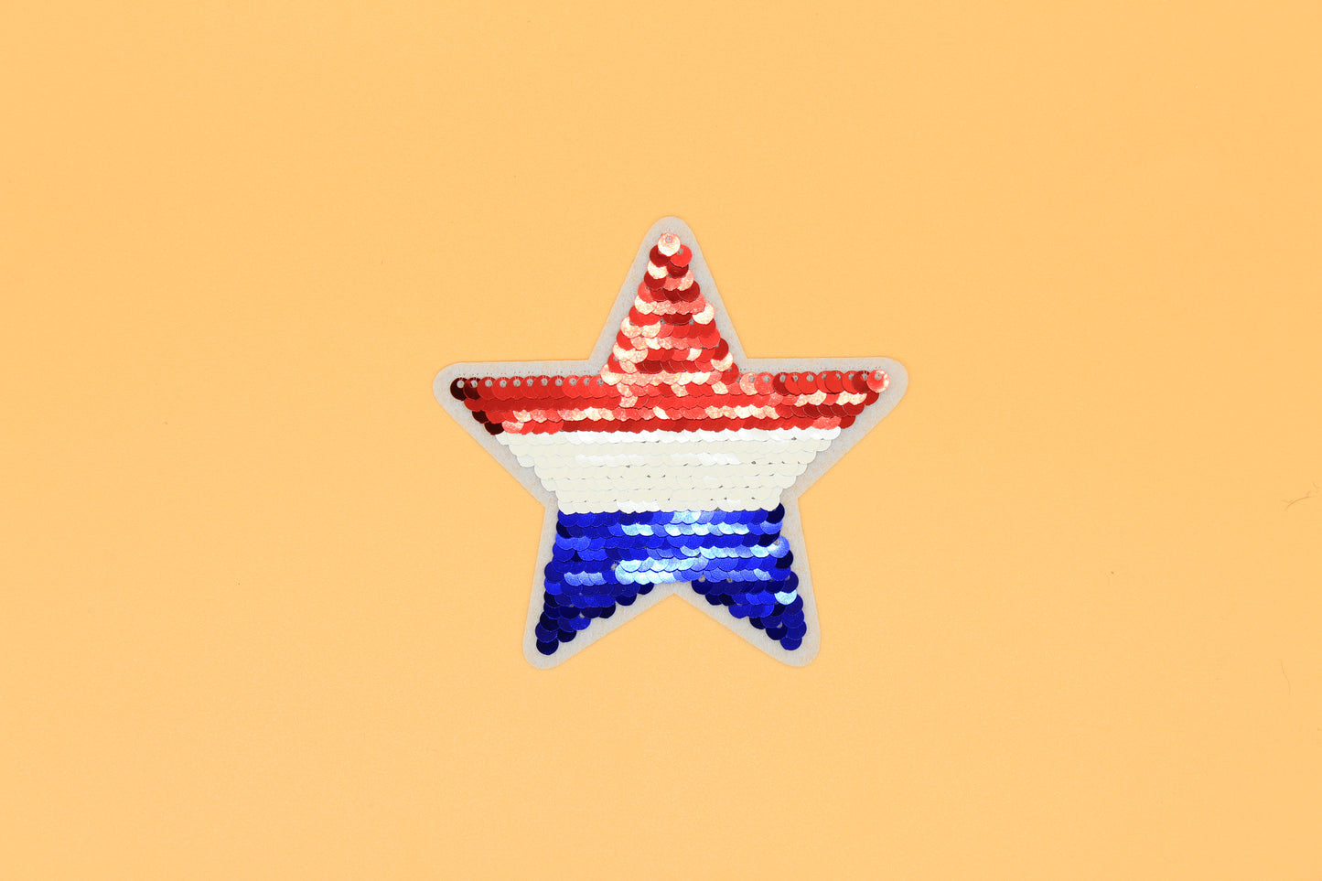 Reversible Sequin Red, White & Blue Star Iron-On Patch