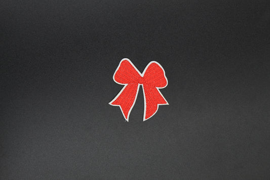 Classic Red Bow Iron-On Patch