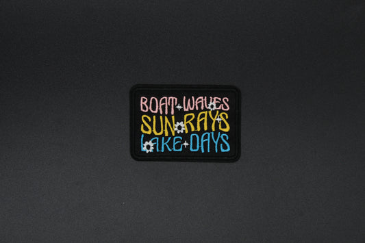 Boat Waves Sun Rays Lake Days Embroidered Patch