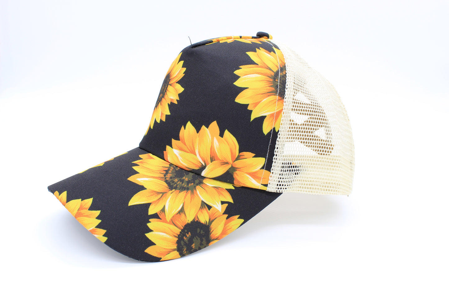 Sunflower Ponytail Trucker Hat