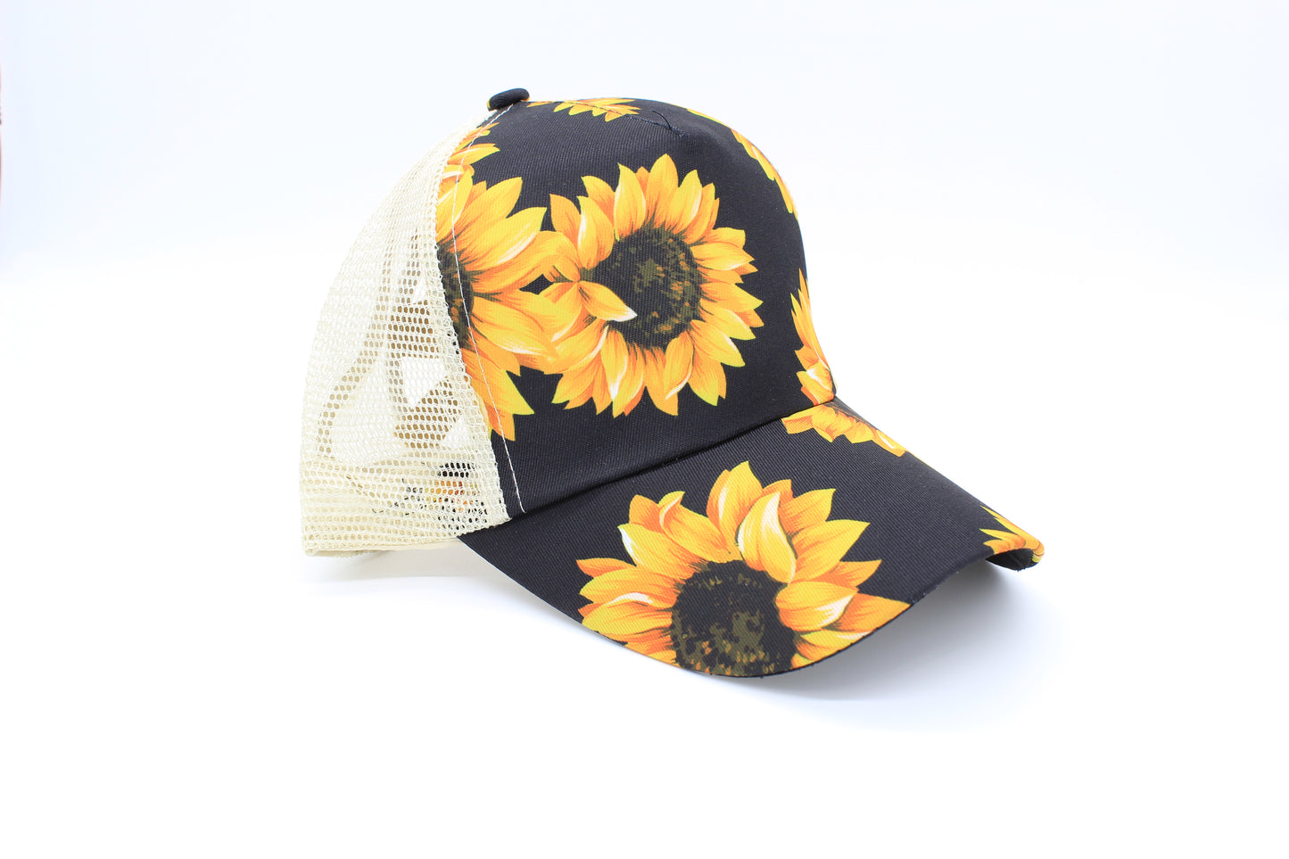 Sunflower Ponytail Trucker Hat