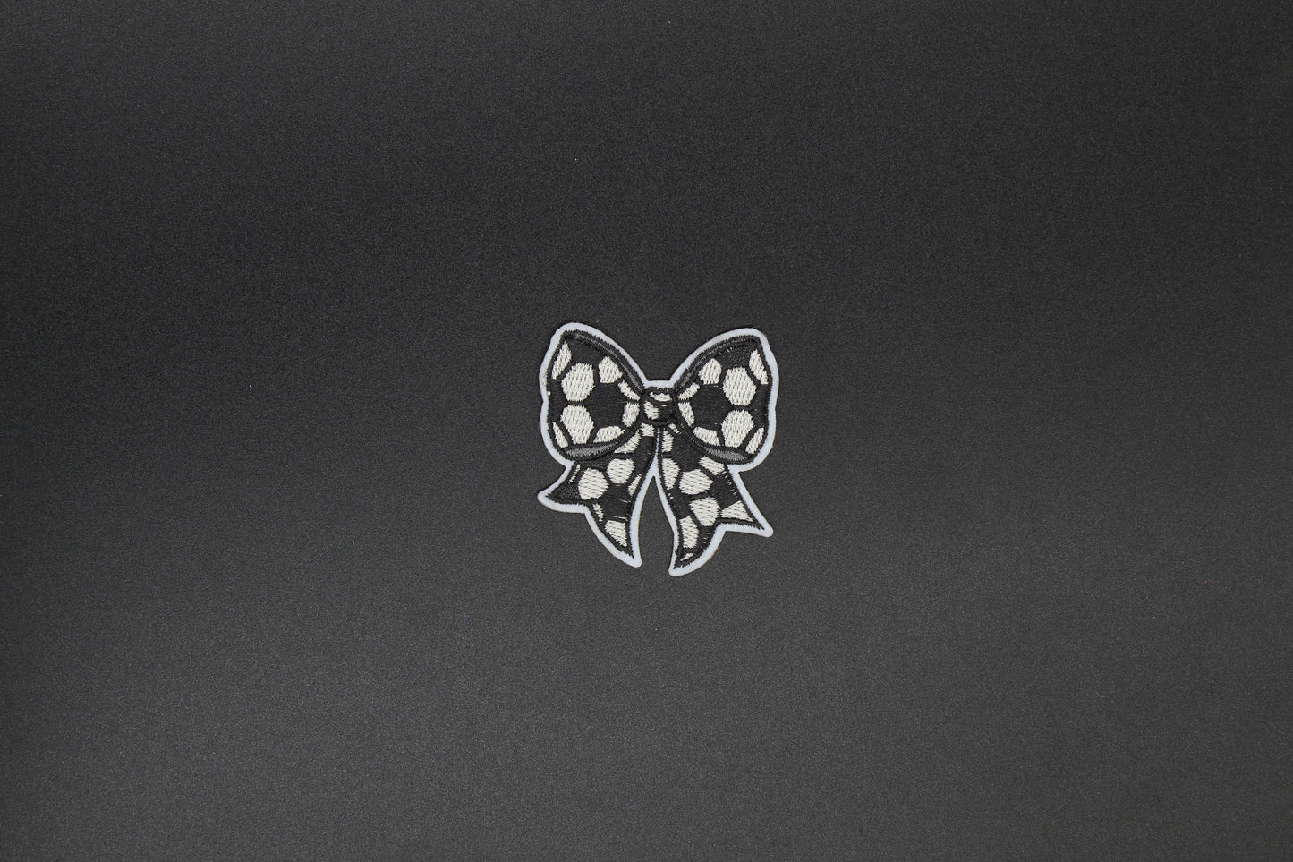 Soccer Print Bow Iron-On Patch