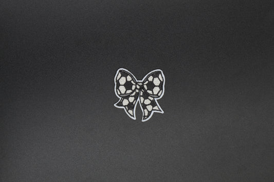 Soccer Print Bow Iron-On Patch