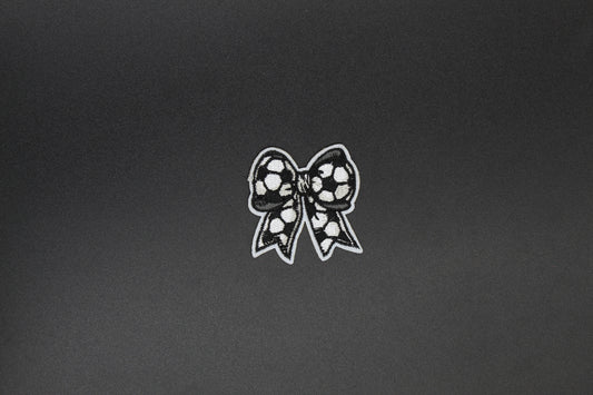 Soccer Ball Bow Iron-On Patch
