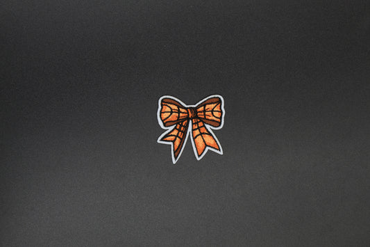 Basketball Print Bow Iron-On Patch