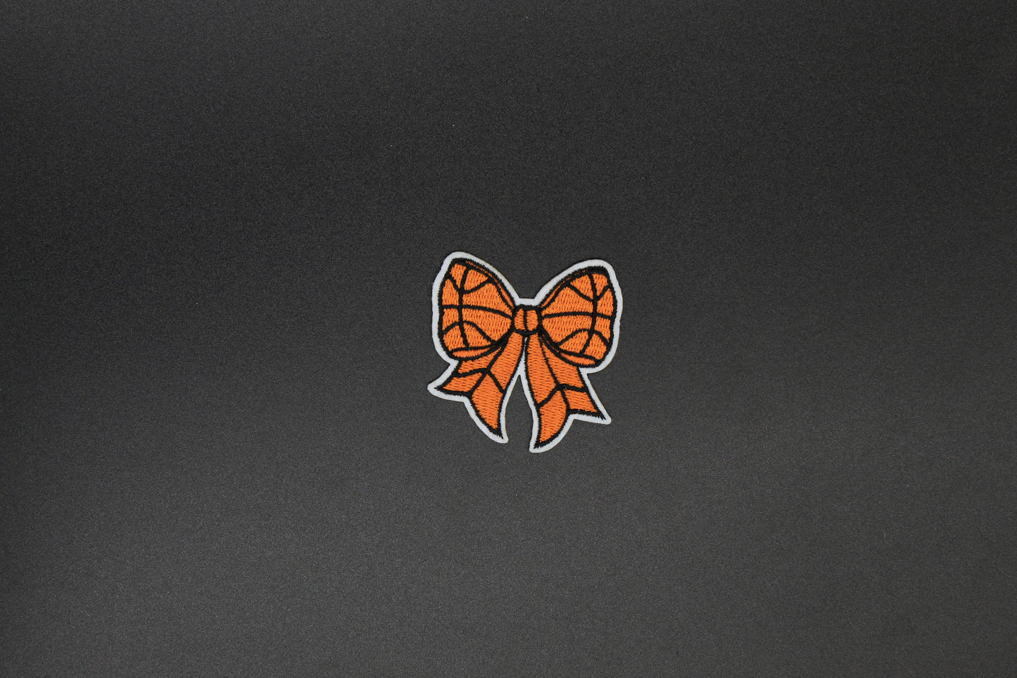 Basketball Print Bow Iron-On Patch