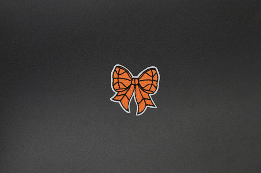 Basketball Print Bow Iron-On Patch