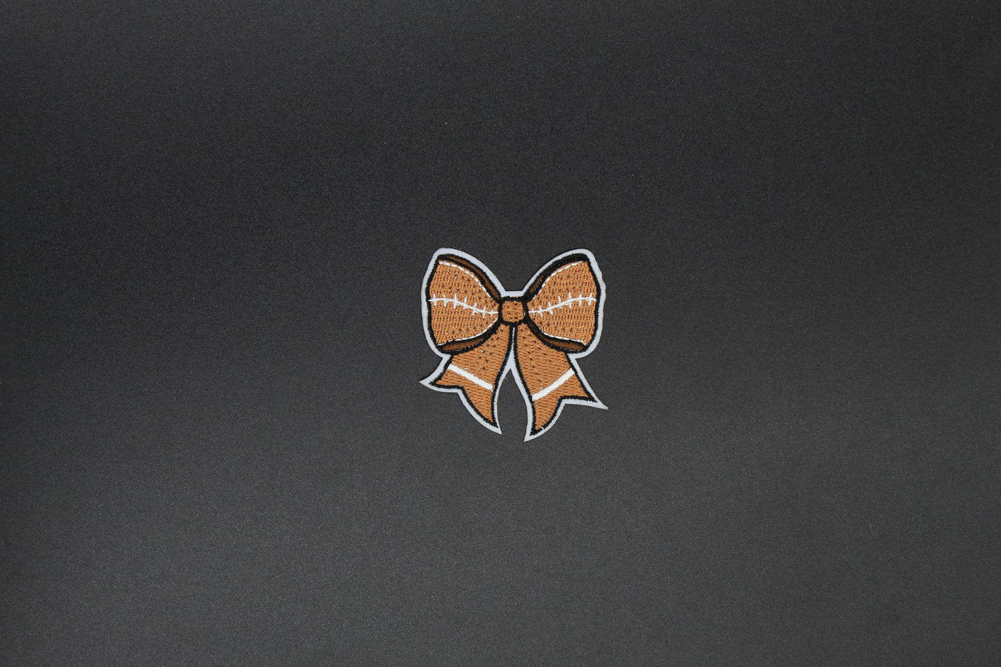 Football Stitch Bow Iron-On Patch