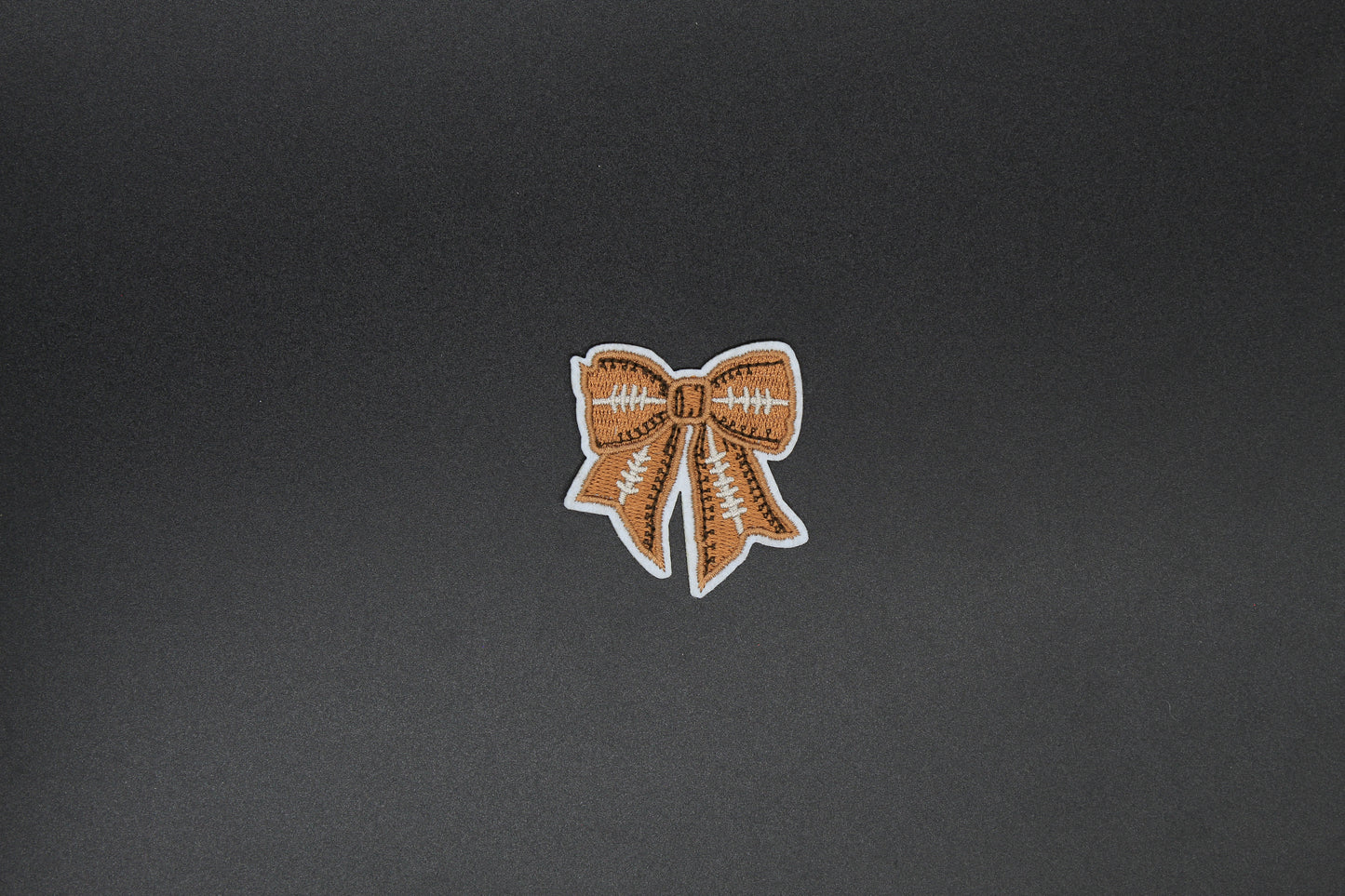 Football Stitch Bow Iron-On Patch