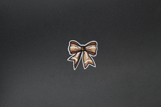 Football Stitch Bow Iron-On Patch