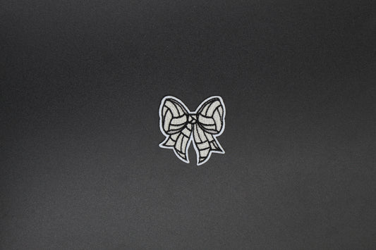 Volleyball Print Bow Iron-On Patch