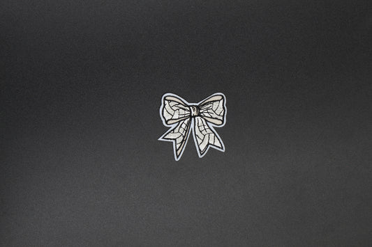 Volleyball Print Bow Iron-On Patch