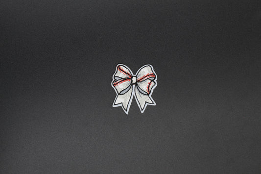 Baseball Stitch Bow Iron-On Patch