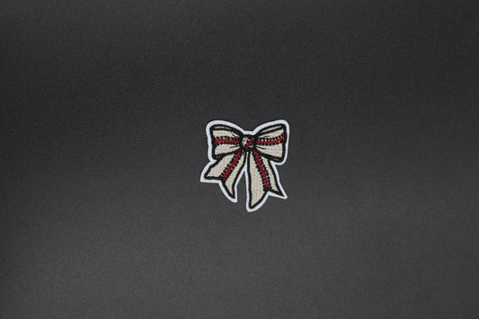Baseball Stitch Bow Iron-On Patch