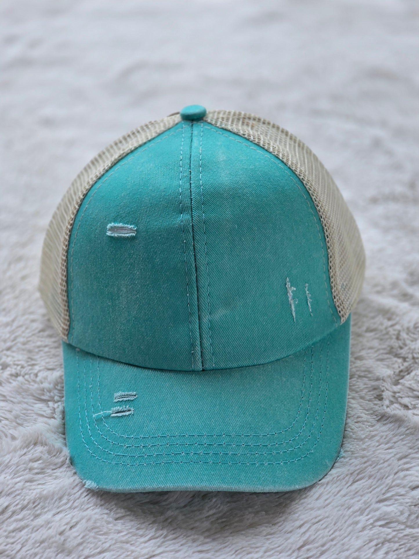 Youth Distressed Mint Trucker Hat