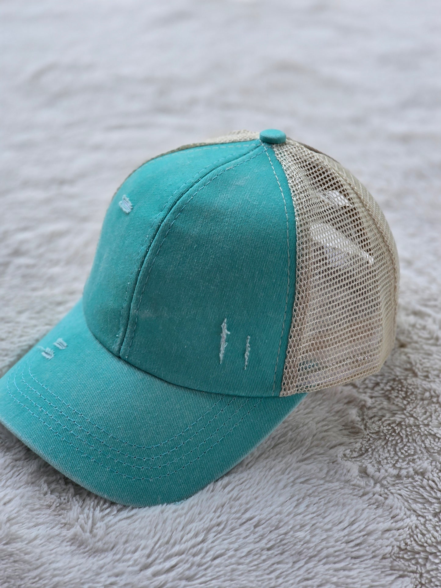 Youth Distressed Mint Trucker Hat