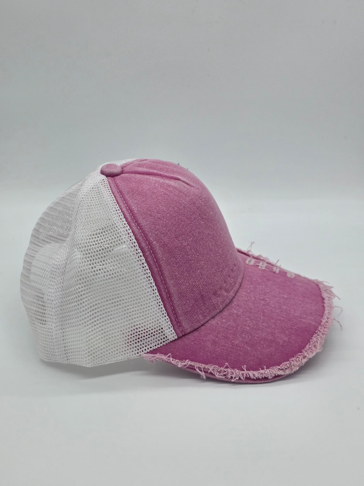 Distressed Pink Foam Trucker Hat