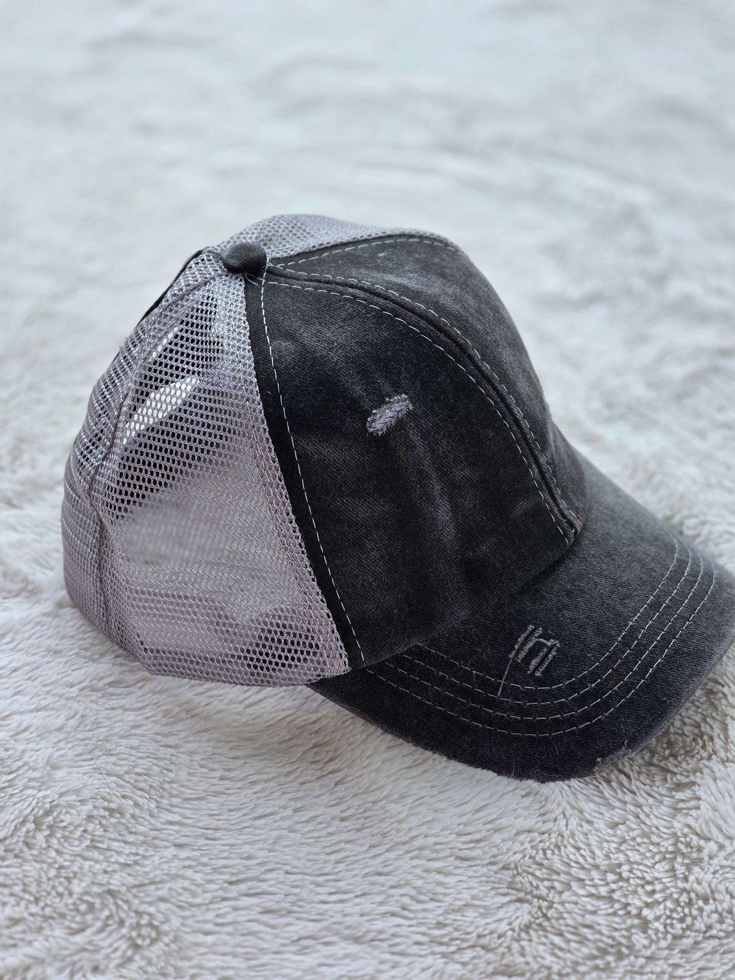 Youth Distressed Charcoal & Gray Trucker Hat