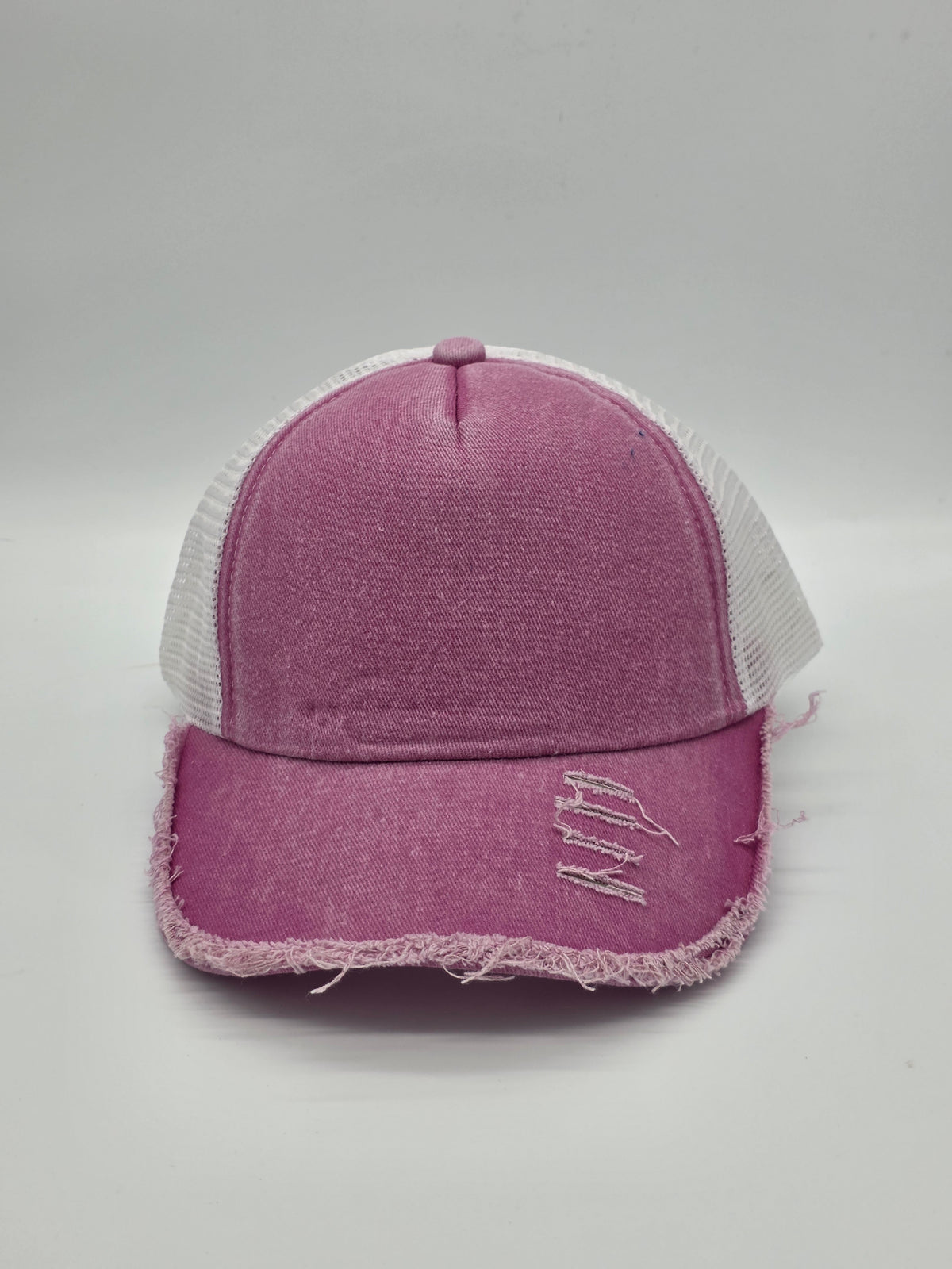 Distressed Pink Foam Trucker Hat