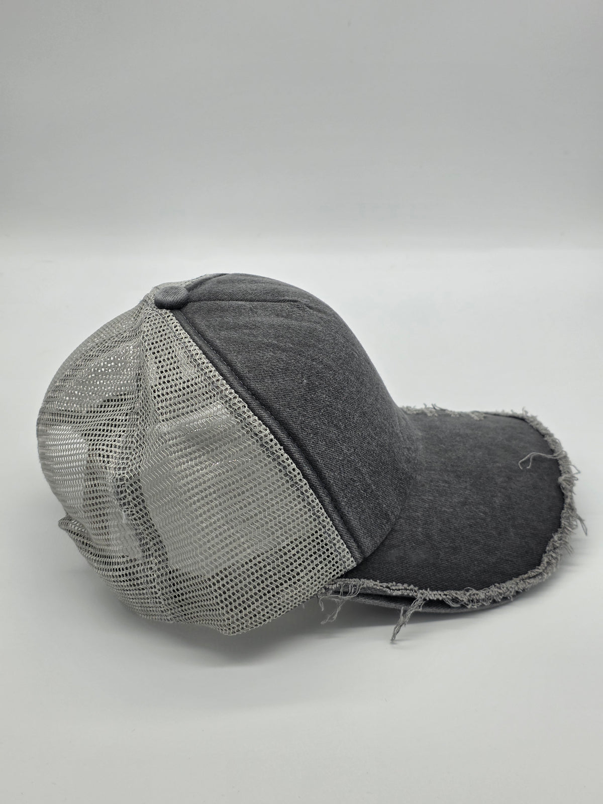 Distressed Charcoal Gray Foam Trucker Hat