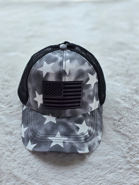 Black Stars American Flag Trucker Hat