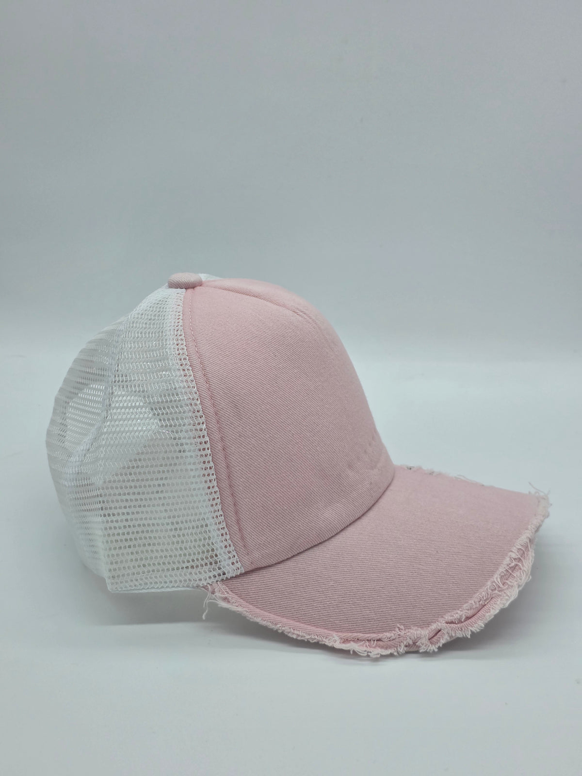 Light Pink Distressed Foam Trucker Hat