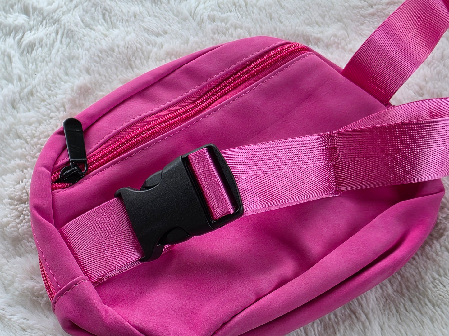 Faux Leather Belt Bag – Hot Pink
