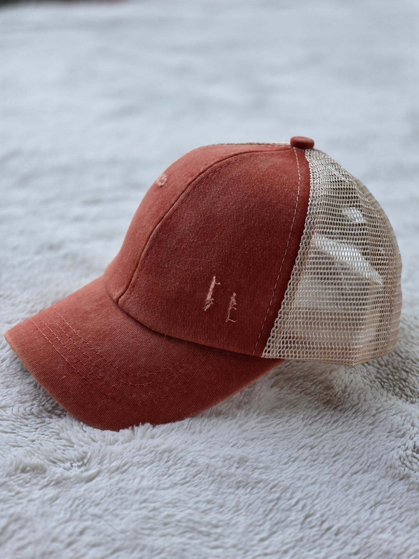 Youth Distressed Rust Trucker Hat