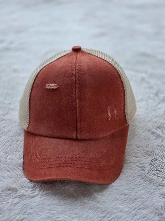 Youth Distressed Rust Trucker Hat