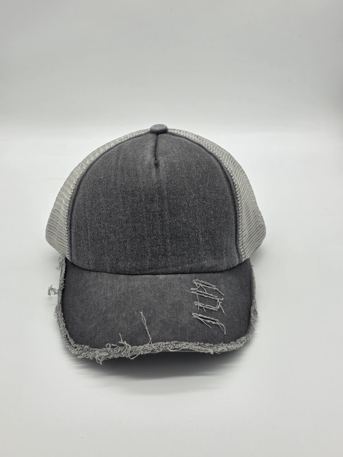 Distressed Charcoal Gray Foam Trucker Hat