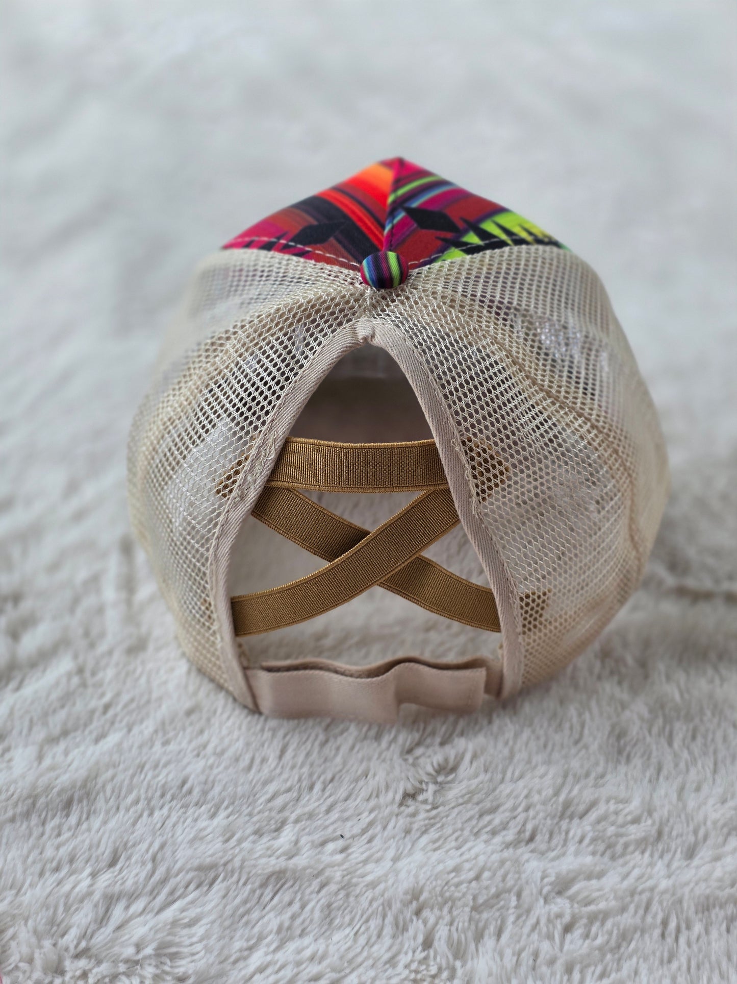 Serape Southwest Criss Cross Ponytail Hat