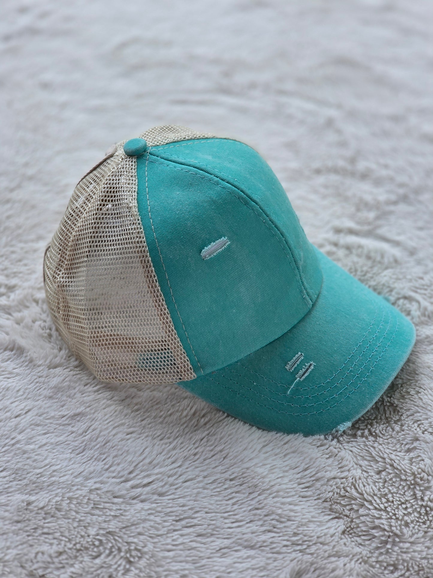 Youth Distressed Mint Trucker Hat