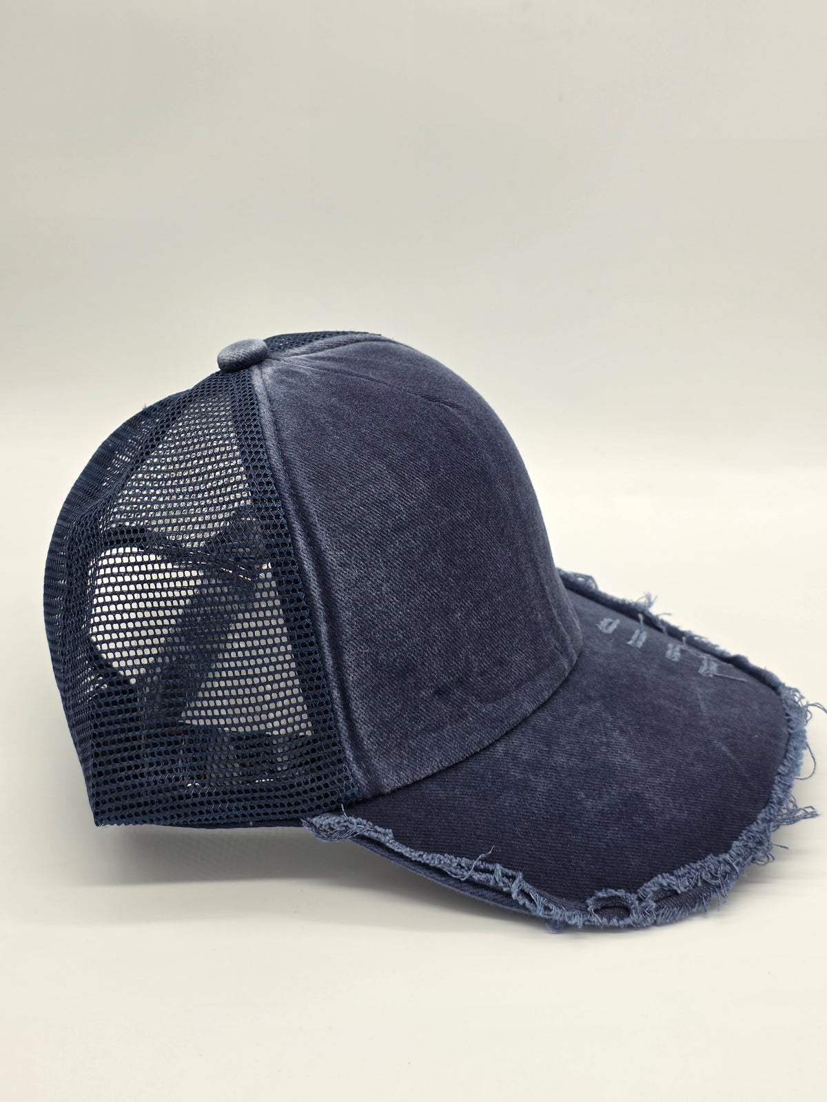 Distressed Navy Blue Foam Trucker Hat