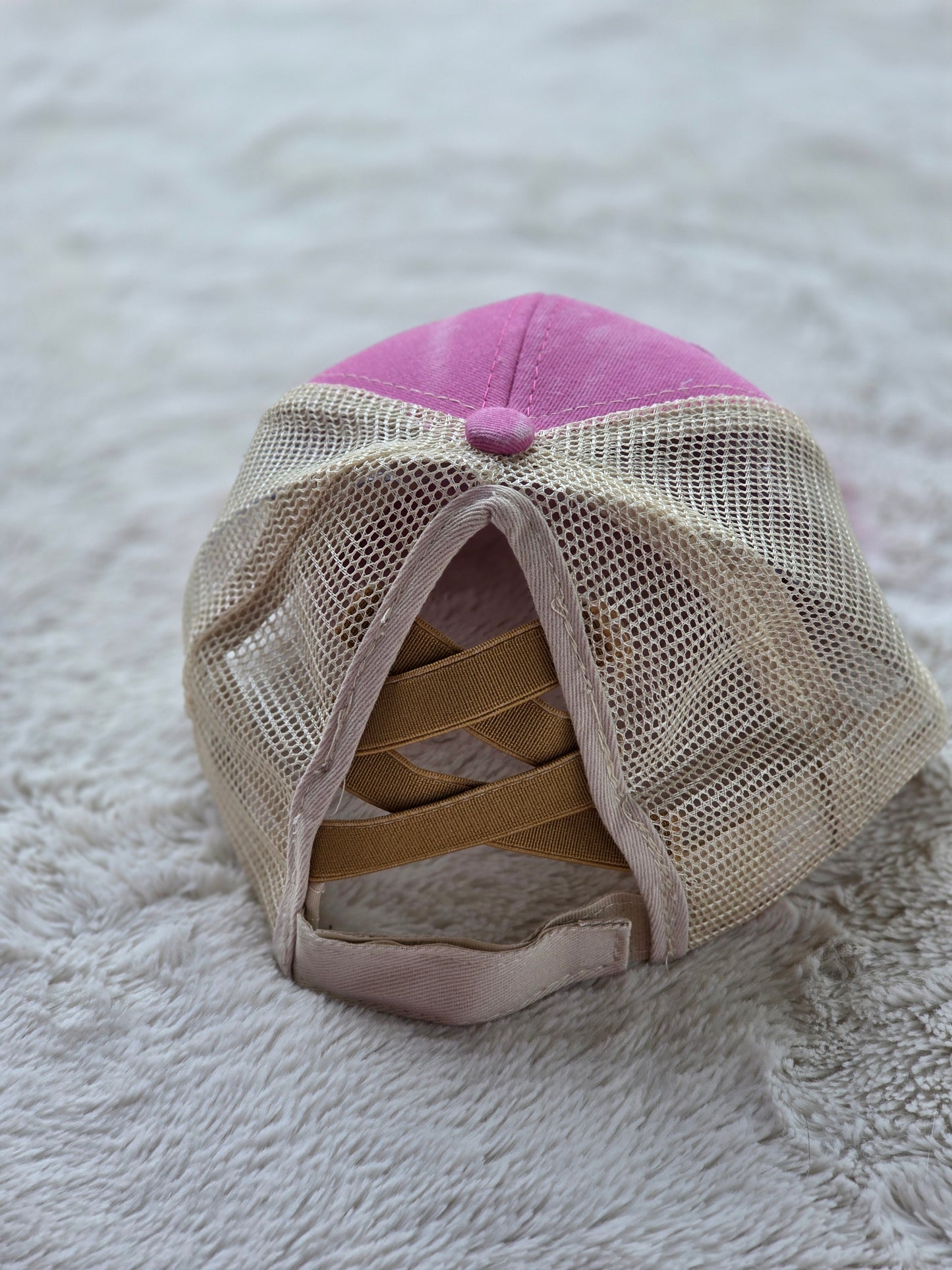 Youth Distressed Pink Trucker Hat