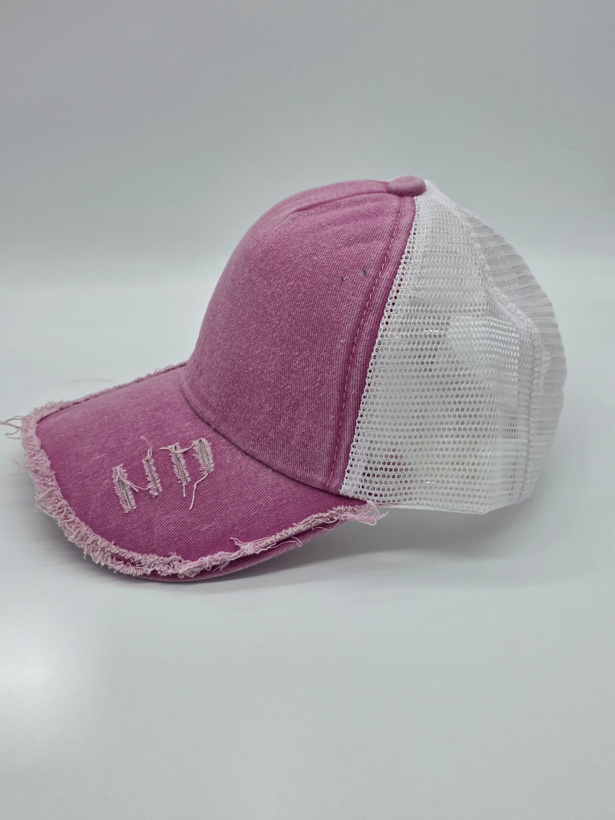 Distressed Pink Foam Trucker Hat